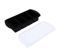 Haofy Plateau à Glaçons en Silicone à 4 Grilles avec Couvercle Anti-poussière pour le Stockage du Bouillon de Congélateur, Plateau de Congélation Souple de qualité Alimentaire pour la (4 Grille)
