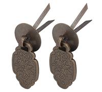 Haofy Poignée en Laiton Antique, Rouille en Laiton Massif pour Porte d'armoire, Boîte à Bijoux, 2 Ensembles, Finition Vintage, Montage Facile pour les Projets de Restauration de Meubles