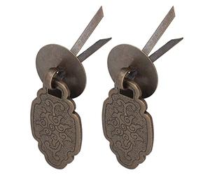 Haofy Poignée en Laiton Antique, Rouille en Laiton Massif pour Porte d'armoire, Boîte à Bijoux, 2 Ensembles, Finition Vintage, Montage Facile pour les Projets de Restauration de Meubles