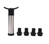 Haofy Pompe à Vide à Vin Manuelle 4 Bouchons en Silicone Scelleur de Bouteille Réutilisable en Acier Inoxydable 160 G élimine L'air Empêche L'oxydation pour Bouteille de Vin Ouverte (Manuel)