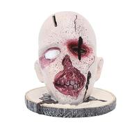 Haofy Porte-couteau Tête de Mort, Base en Résine à 6 Fentes pour la Cuisine, Support de Rangement pour Décor d'halloween Effrayant avec Organisateur de Comptoir Stable