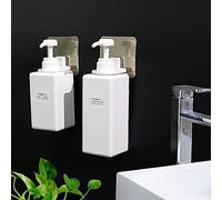 Haofy Porte-Distributeur de Bouteille de Pompe à Savon, Porte-Bouteille de Gel Douche Auto-adhésif Mural étanche PP Savon Liquide Crochet pour Kit Mural