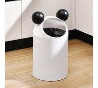 Haofy Poubelle à Bouche Ouverte, Poubelle en Plastique PP 8L avec Poignée de Transport Bidirectionnelle, Serrure Coulissante et Grande capacité, pour Salon, Chambre à Coucher, Salle de Bain, Bureau,