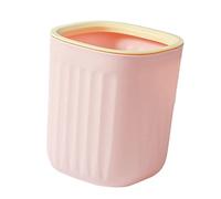 Haofy Poubelle de Bureau Précise, Poubelle à Anneau de Pression en Plastique Durable pour Petit Espace, Utilisation Polyvalente, Design à la Mode pour Dortoir et Bureau (Rose Jaune)