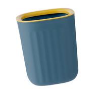 Haofy Poubelle de Bureau Précise, Poubelle à Anneau de Pression en Plastique Durable pour Petit Espace, Utilisation Polyvalente, Design à la Mode pour Dortoir et Bureau (bleu jaune)