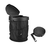 Haofy Poubelle de Voiture, Poubelle Pliable Portable en Tissu Oxford, Sac Poubelle Universel avec Couvercle et Compression pour Bureau, Maison et Voiture, Noir