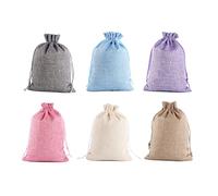 Haofy Sac Cadeau à Cordon de Serrage, 30 Pièces, Pochette à Cadeaux 6 Couleurs pour Fêtes de Mariage, Matériau en Lin 9x12cm pour Bijoux et Petits Objets