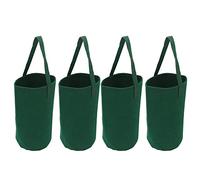 Haofy Sac de Culture Inversé pour Tomates et Fraises Tissu Feutre Vert 38x33x1 cm avec Poignée de Suspension Lot de 4 Pièces Réutilisable