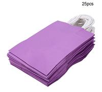 Haofy Sacs Cadeaux en Papier Kraft avec Poignée Robuste, 25 Unités, 6,3x8,6x3,1 Pouces, Sacs de Courses en Papier pour Fêtes d'anniversaire, Pique-niques d'épicerie, Jaune, Blanc, Noir (PURPLE)
