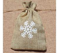 Haofy Sacs Cadeaux en Toile de Jute avec Cordon de Serrage, Pochette de Rangement en Tissu Réutilisable pour Cadeaux de Fête de Mariage, Bijoux et Petits Objets, 10 Pièces (4)