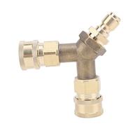 Haofy Séparateur en T pour Nettoyeur Haute Pression, Connecteur à Trois Voies en Laiton, Connexion Rapide de 3/8 Pouces, étanche pour Double Utilisation d'outils, Accessoires de Nettoyeur Haute