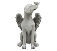 Haofy Statue Commémorative de Chien d'ange, Sculptée à la Main, Pierres Commémoratives pour Animaux de Compagnie en Résine Synthétique Vive et Exquise avec Ailes pour Décoration de