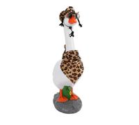 Haofy Statue D Oie de Jardin Réglable, Grande Figurine de Porche 60 Cm en Résine avec Chapeau et Lunettes, for Jardin Terrasse Cour Entrée