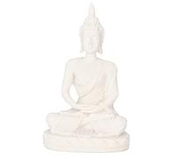 Haofy Statue de Bouddha m¨¦ditant Statue de Bouddha Assis Sculpture Figurine Artisanat pour Bureau ¨¤ Domicile h?tel d¨¦coration de Table Ornement(Blanc)