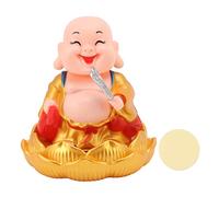 Haofy Statue de Bouddha Solaire Hochant la T¨ºte Solaire Maitreya Ornement de Voiture D¨¦coration Secouant la T¨ºte Jouet pour la Richesse et la Fortune Statue de Bouddha Solaire (V¨ºtements d'or)