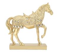 Haofy Statue de Cheval doré, Sculpture d'art en Résine avec Finition Dorée Noble pour la Décoration de la Maison et du Bureau, Cérémonie de Pendaison de Crémaillère
