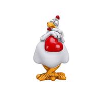 Haofy Statue de Coq en Résine Tenant Un Cœur, Décor de Jardin de 4,33 Pouces