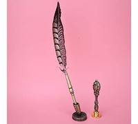 Haofy Stylo Plume D'écriture à Pointes Lisses en Acier Inoxydable, avec Cire à Cacheter, pour Vibrations Classiques (SFDPS026019P1 Faisan (Poulet Bronze)