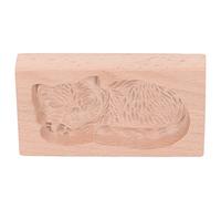 Haofy Tampon à Biscuits Mignon, Moule à Biscuits en Bois de Hêtre, Presse à pour la Cuisson à la Maison, Moule à Animal Réutilisable avec Motif Hérisson, Pressage Facile, pour les Enfants et la (Chat)
