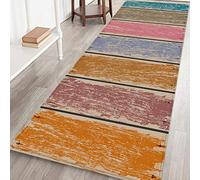 Haofy Tapis de Sol Absorbant l'humidité avec Style Rétro en Planches de Bois, Idéal pour la Chambre à Coucher, Le Salon, en Flanelle Douce, coloré, 23,62 X 70,87 Pouces (40 cm × 120 cm)