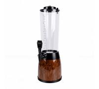 Haofy Tour de Bière de Distributeur de Boisson de 2,5 L avec la Colonne de Glace Amovible de Lumière LED pour L'usage Commercial de Partie à la Maison (Grain de bois)