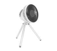 Haofy Ventilateur de Trépied de Camping en Plein Air, Mini Portable 2000mAh Multifonctionnel pour les Voyages de Randonnée (WHITE)