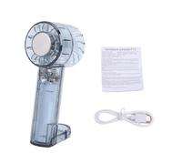 Haofy Ventilateur Turbo Portable Transparent, 4 Vitesses, Rechargeable par USB, 2000 MAh, pour Voyage, Extérieur, Bureau, Refroidissement Personnel Silencieux avec Veilleuse à Couleur (GRAY)