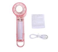 Haofy Ventilateur Turbo Portable Transparent, 4 Vitesses, Rechargeable par USB, 2000 MAh, pour Voyage, Extérieur, Bureau, Refroidissement Personnel Silencieux avec Veilleuse à Couleur (PINK)