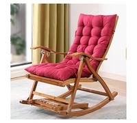 haohang Fauteuil à Bascule Pliant avec Repose-Pieds - Structure en Bambou(Pink,A)