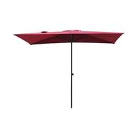 haohang Parasol demi-rectangulaire d'extérieur 2,4 m × 1,2 m - Parasol mural gain de place à hauteur réglable, idéal pour balcon, terrasse, véranda, appartement et jardin(Wine red)