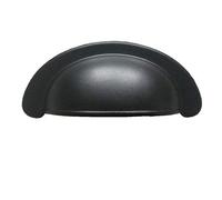 HAOJIazx Poignée de tiroir noire CC 2 3/4" for armoire, commode, porte de cuisine, 2,75" 70 mm Centres (NO.37)(Cup Pull- 2.75" (70 mm) Centers)
