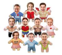 HAOLEI Personnalisé Photo Coussin avec Visage Personnalisable Impression 3D Double Face & Corps Oreiller Canapé Décoration Maison pour Anniversaire, Noël, Saint-Valentin, Couple, Enfant (Femme)