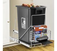 Haootadiy Poubelle extractible sous l'armoire, sous l'évier, poubelle réglable pour armoire de cuisine (argent 02)