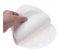 HAOSHICS Lot de 100 doublures rondes en papier parchemin perforé en bambou pour friteuse à air, panier à vapeur, cuisson à gâteaux, cheesecakes, faitout et presse à tortilla (15 cm)