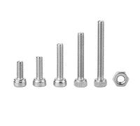 Haosie 210pcs Vis à Tête Hexagonale, M2.5 Vis Ecrou et Vis, Vis à Tête Cylindrique Six Pans Creux Assortiment, en Acier Inoxydable 304, avec Ecrous M2.5 x 6/8/12/16/20mm