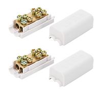 Haosie 2Pcs Blocs de Jonction, 1000 V 80 A T Type Connecteur, Connecteur de Fil Conducteur en Laiton, Bloc de Jonction de Câblage 1 Entrée 2 Sorties，pour Fil de 2.5 à 10mm²