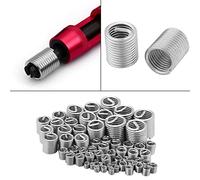 Haosie 60 Pièces Inserts de Filetage Auto-taraudant, Filets Rapportés Inserts, M3 M4 M5 M6 M8 M10 M12, en Acier Inoxydable