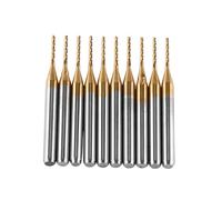 Haosie Lot de 10 fraises en bout de 1 mm de diamètre, longueur 38 mm, fraises en carbure CNC, fraise en aluminium pour machine de gravure, usinage CNC