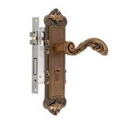 Haoxuesen Ensemble Poignée Serrure Porte Entrée Rétro Poignée Porte Universelle Gauche Droite 35-45MM Avec 3 Clés, Serrure ylindre Style Européen Serrure Porte De Style Européen