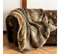HAOYUES Couverture Epaisse Plaid en Peluche Super Douce et Duveteux,Plaid Fausse Fourrure Haute Qualité,Couverture décorative de Luxe,pour lit,canapé,décoration d'intérieur-125×150CM