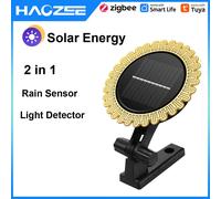 Haozee Tuya Smart Zigbee capteur de pluie de lumière du soleil charge solaire détecteur d'eau de pluie en temps réel application Smart Life contrôlée pour la maison 1PC