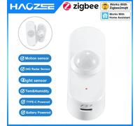 Haozee Zigbee 24G Radar capteur de mouvement de présence humaine TYPE-C/alimenté par batterie Assistant domestique Z2M température humidité luminosité D PIR Only