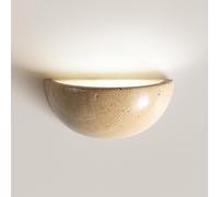 HAOZIWEI Applique murale en travertin naturel de style Wabi-Sabi, luminaire semi-circulaire avec douille G4 | Applique japonaise pour salon, chambre, escalier, vestibule