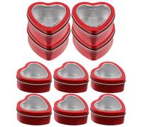 HAPINARY 10pièces Boîte à Bonbons Forme de Cœur Coffret Mariage Rouge avec Fenêtre Boîte de Rangement pour Bonbons Chocolats et Souvenirs de Fête