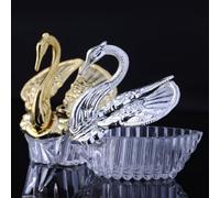 HAPINARY 12 Pièces Plateaux à Bonbons en Plastique Style Européen Forme de Cygne pour Projets DIY et Fêtes Argenté Porte-bonbons Compartimenté