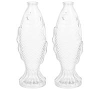 HAPINARY 2 Pièces Bouteille en Verre Décorative de Poisson, Résistante aux Chocs avec Surface Lisse, Design Vintage Embossé, pour DIY et Centres de Table de Mariage