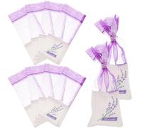 HAPINARY 20 Pcs Sachets Pendentifs en Coton et Organza Pourpre, Sachets Vides Suspendus Parfumés la Lavande, pour Voiture et Paquet à Main Style Aléatoire