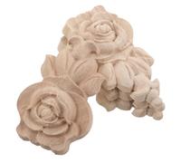 HAPINARY 4 Pièces Appliques Murales Bois Sculpté Beige Style Vintage pour Décoration D'armoire et DIY Compatibilité Polyvalente et Finition Élégante