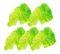 HAPINARY 5 Pièces Feuille de Laitue Artificielle, Fausse Feuille de Laitue en Plastique Vert, Modèle Réaliste, Décoration de Scène Miniature, Accessoire de Décor pour Restaurant