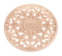 HAPINARY Applique en Bois Brut Ronde Sculptée Main pour Décoration Intérieure, Effet Décoratif Unique en Bois Naturel, pour Meubles et Armoires